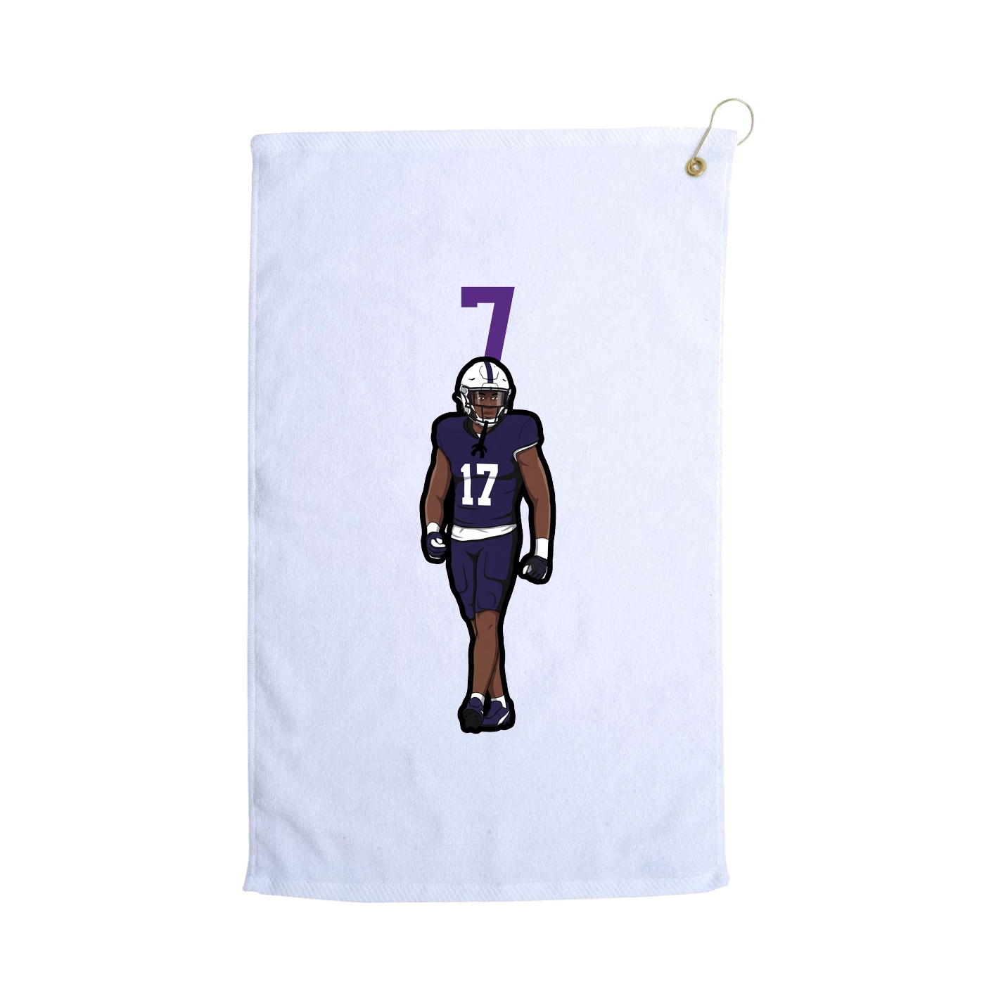 Golf Towel — Number Top in White