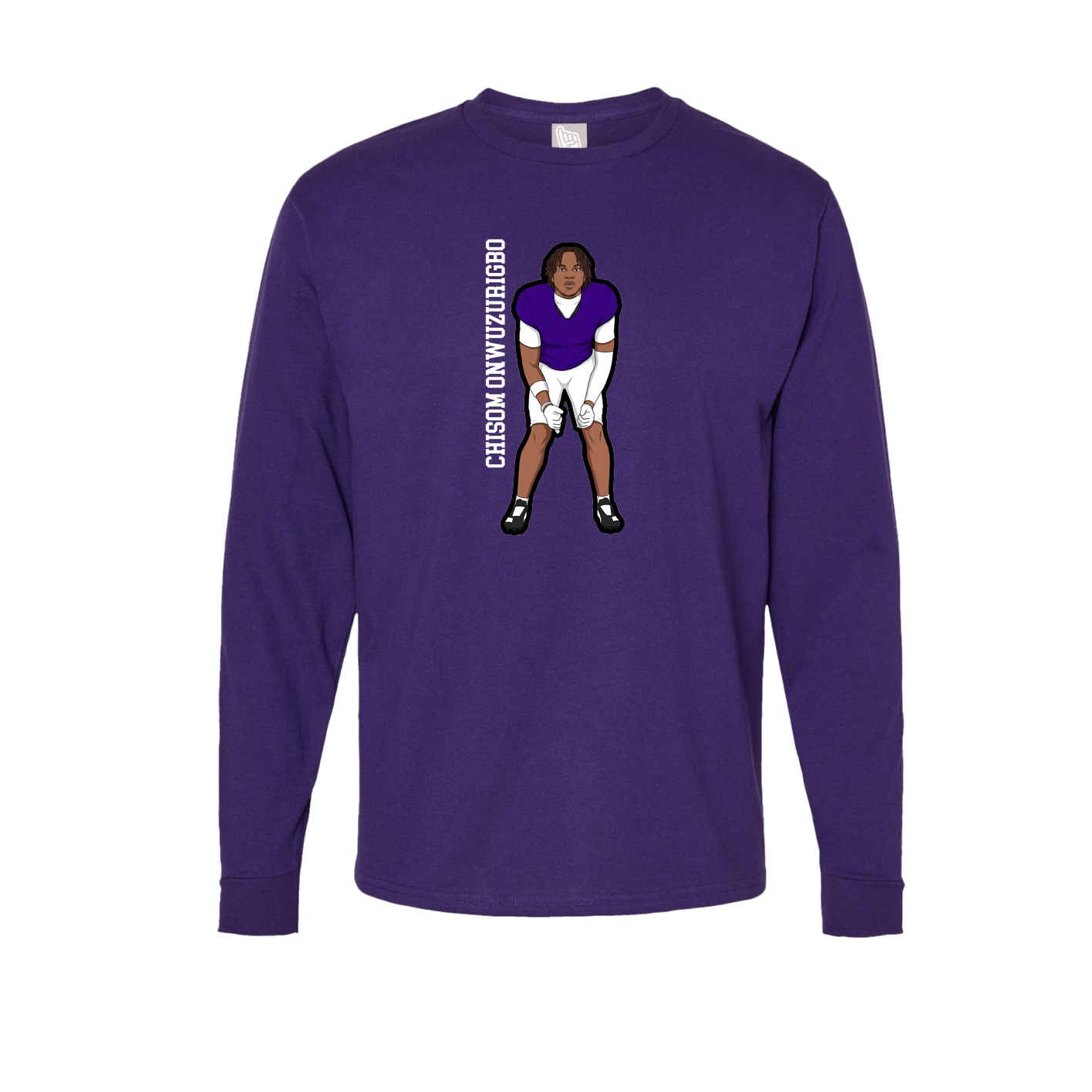 Long Sleeve Tee — Name Vertical in Purple