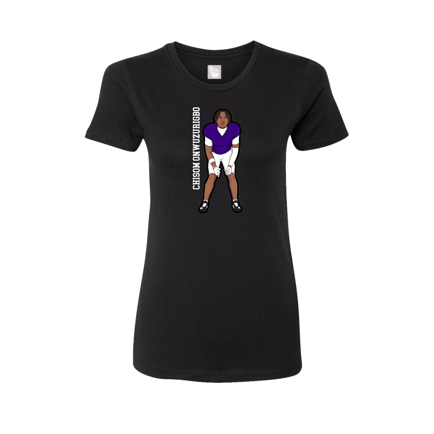 Womens Tee — Name Vertical in Black