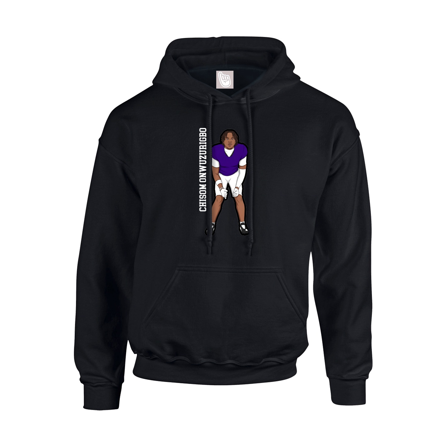 Youth Hoodie — Name Vertical in Black
