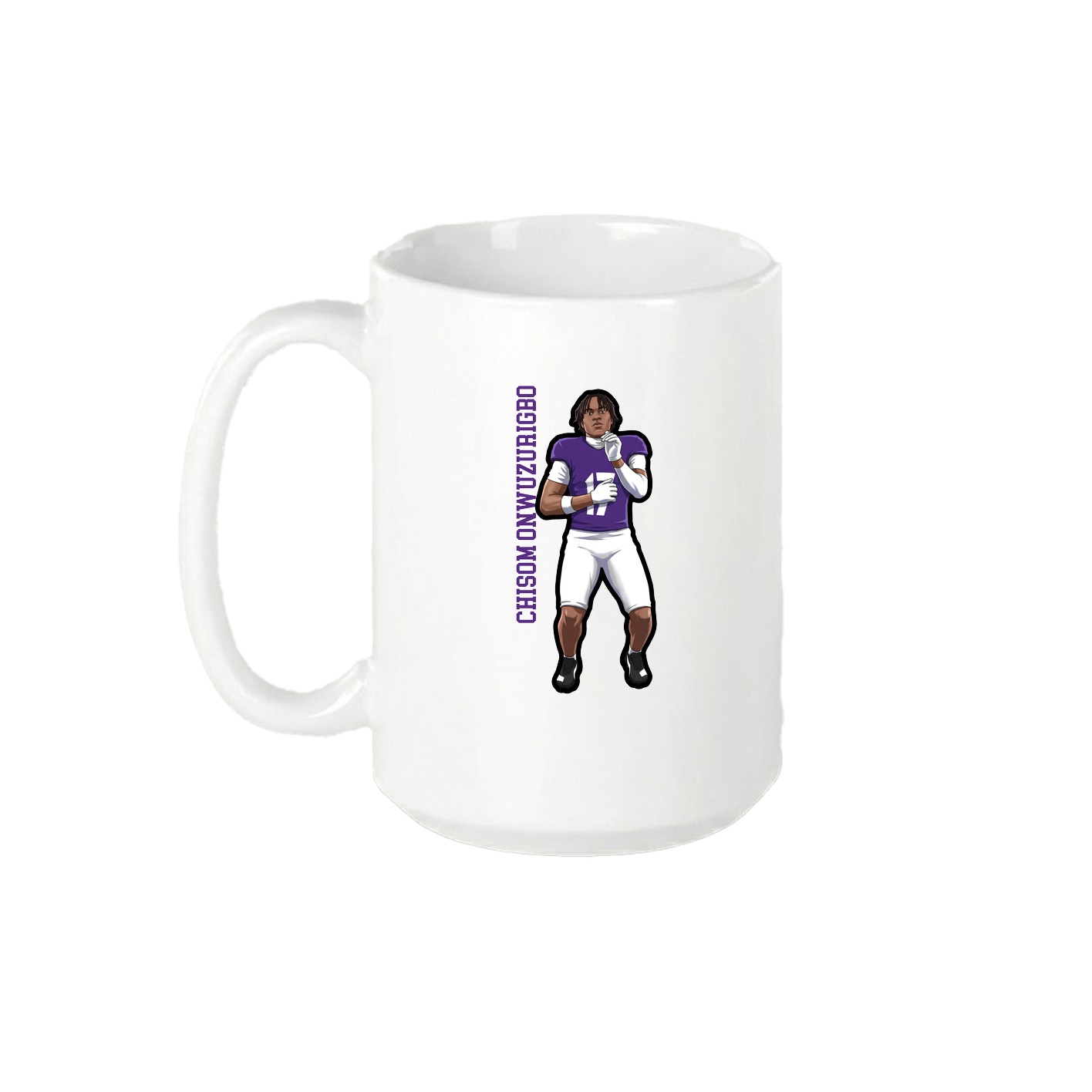 15oz Coffee Mug — Name Vertical in White