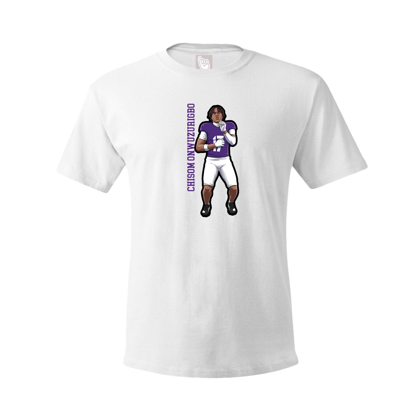 Tee — Name Vertical in White
