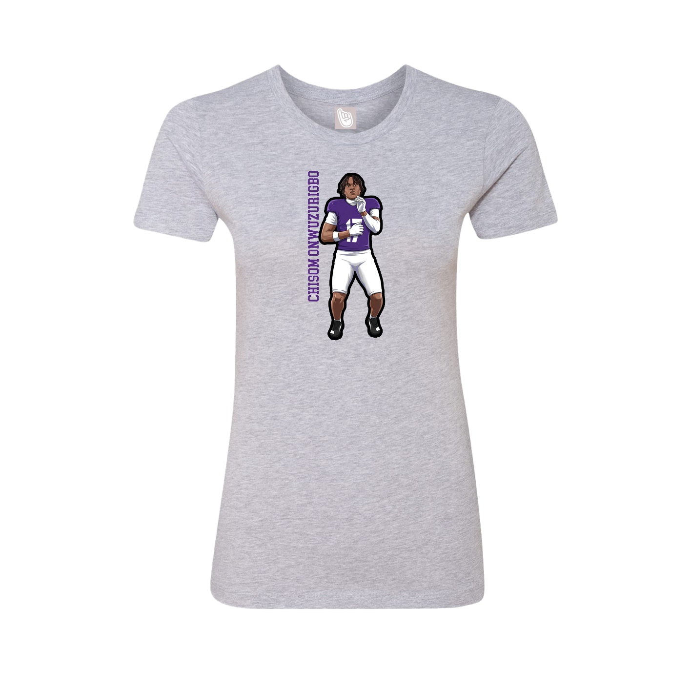 Womens Tee — Name Vertical in Grey