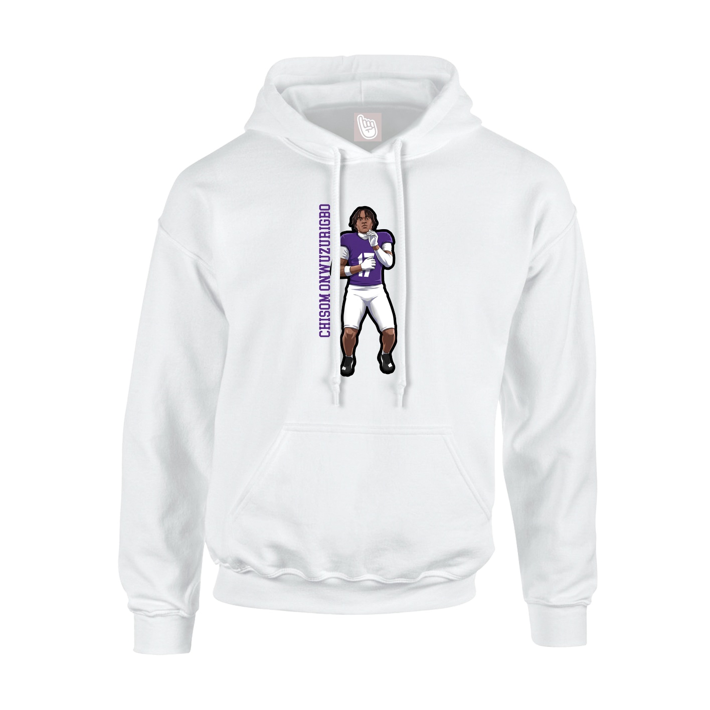 Youth Hoodie — Name Vertical in White