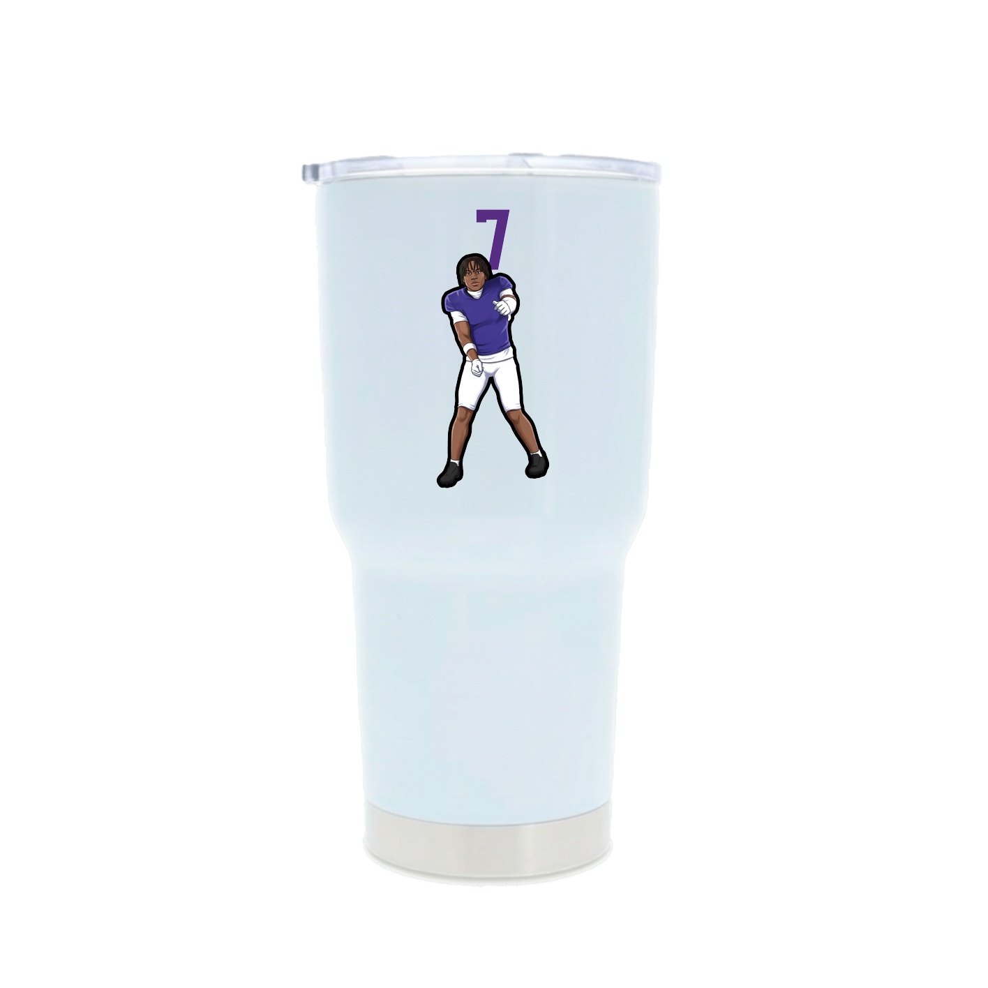 30oz Stainless Steel Tumbler — Number Top in White