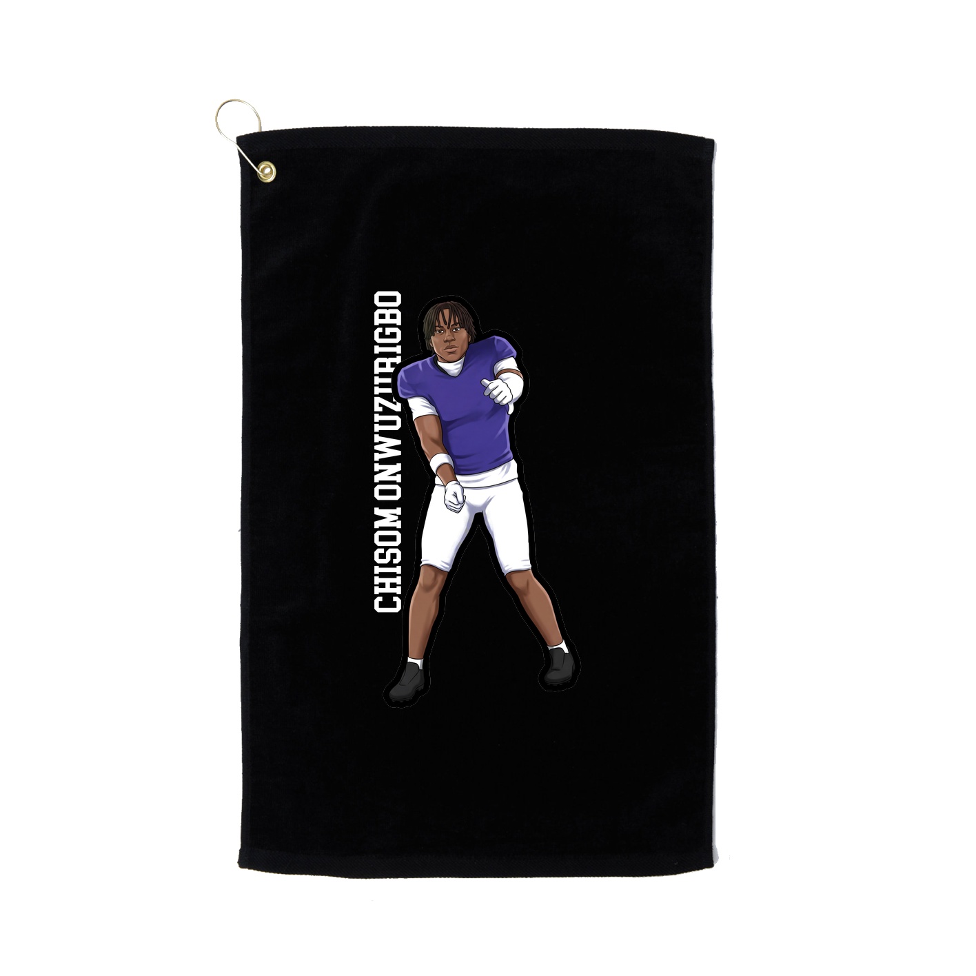 Golf Towel — Name Vertical in Black