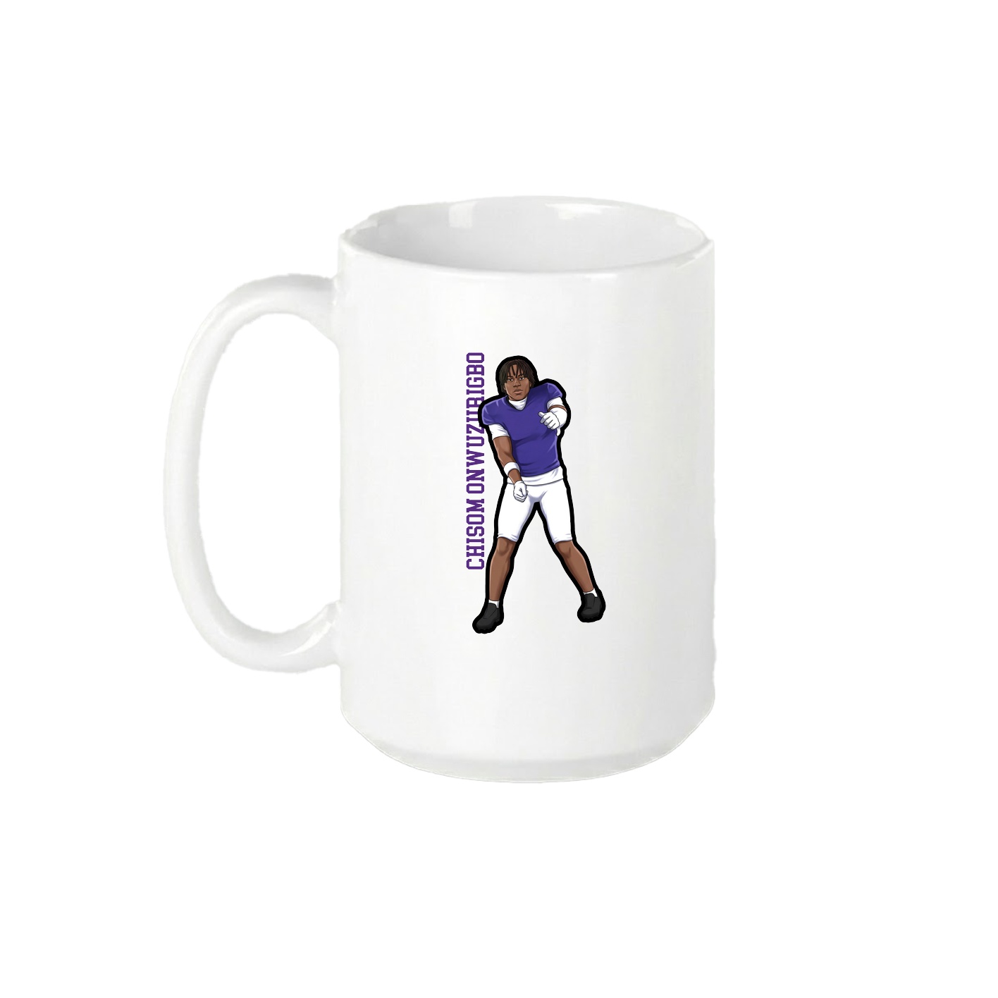 15oz Coffee Mug — Name Vertical in White