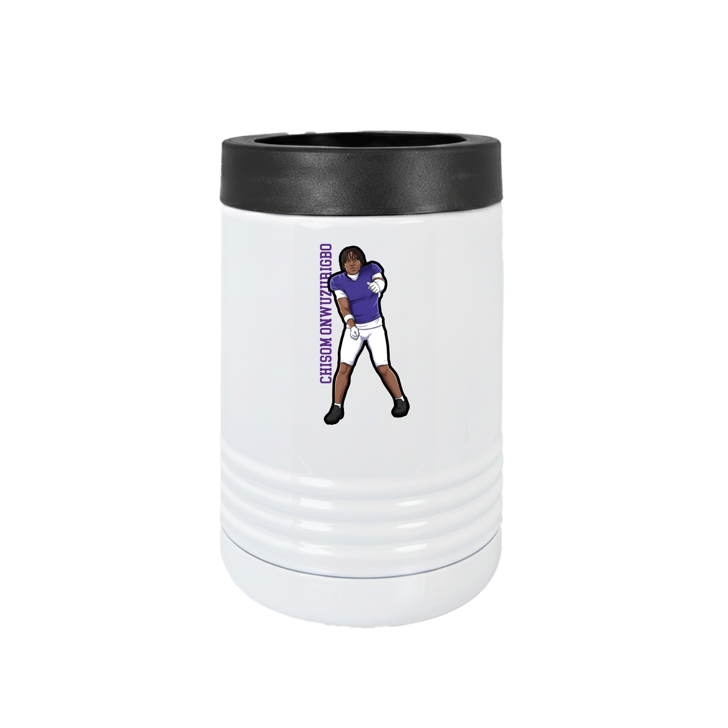 Beverage Holder — Name Vertical in White