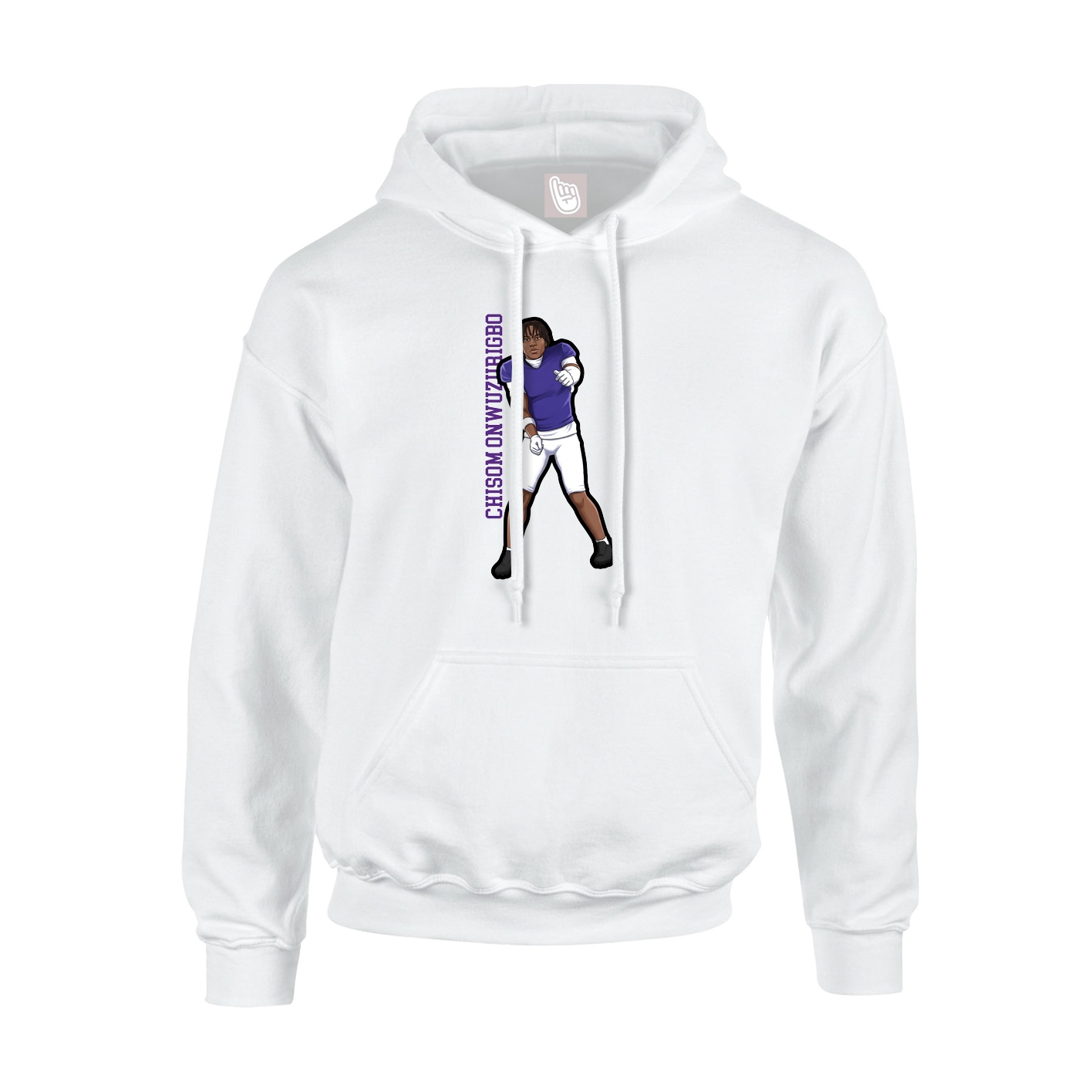 Youth Hoodie — Name Vertical in White