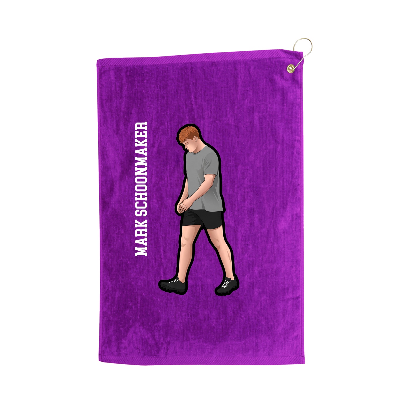 Golf Towel — Name Vertical in Purple