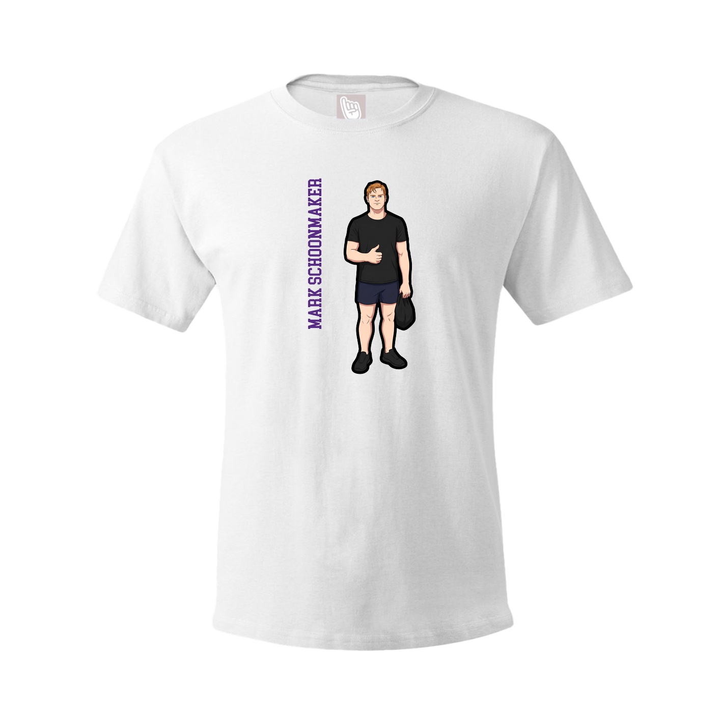 Youth Tee — Name Vertical in White