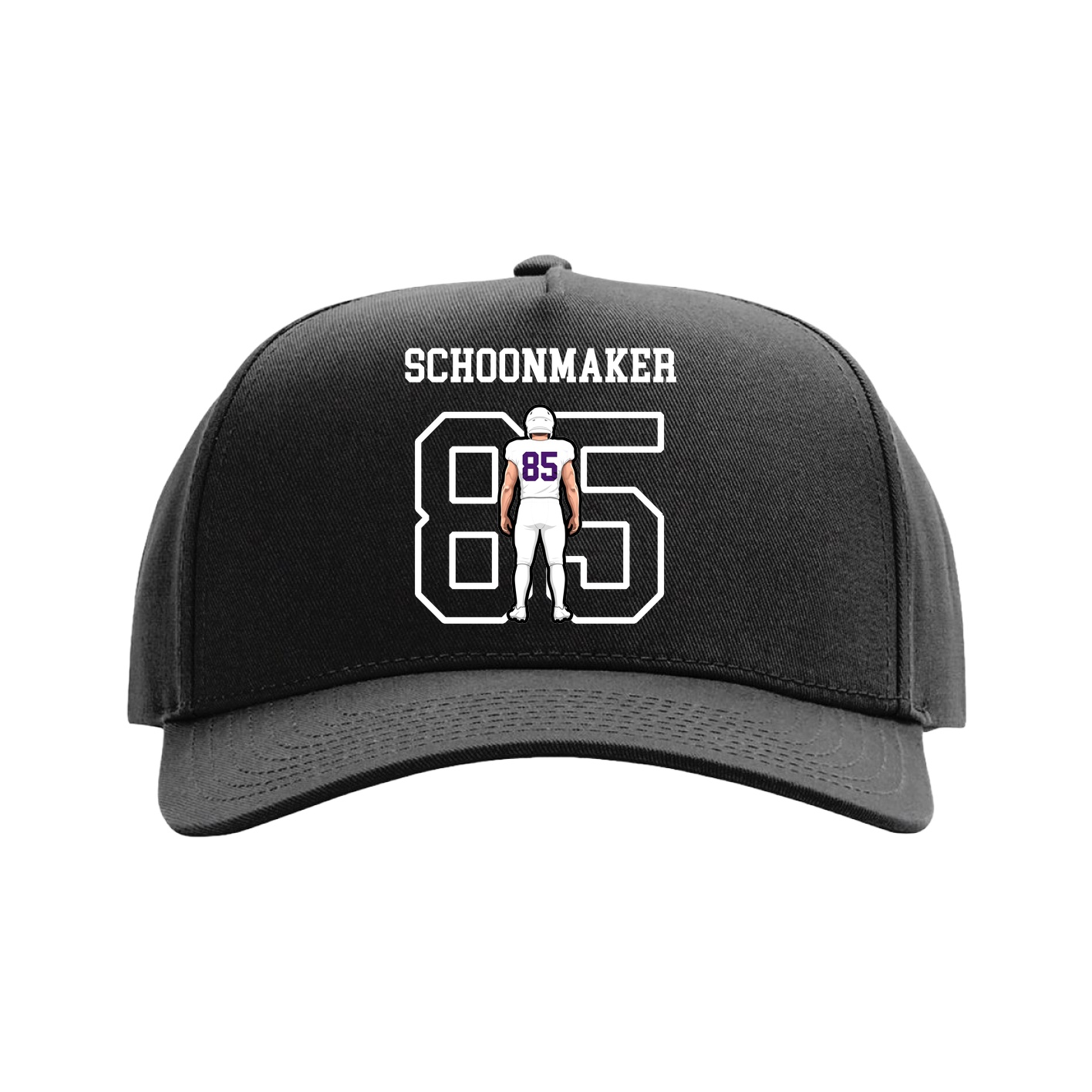 Full Fabric Five-Panel Champ Cap — Shirsey in Black