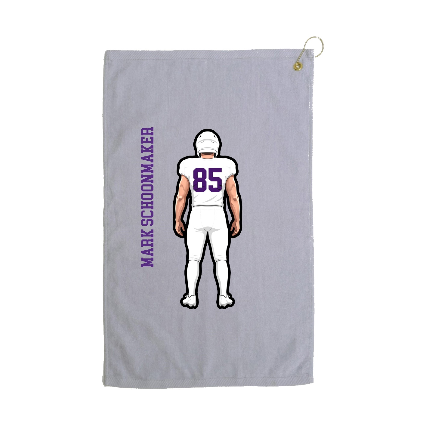 Golf Towel — Name Vertical in Grey