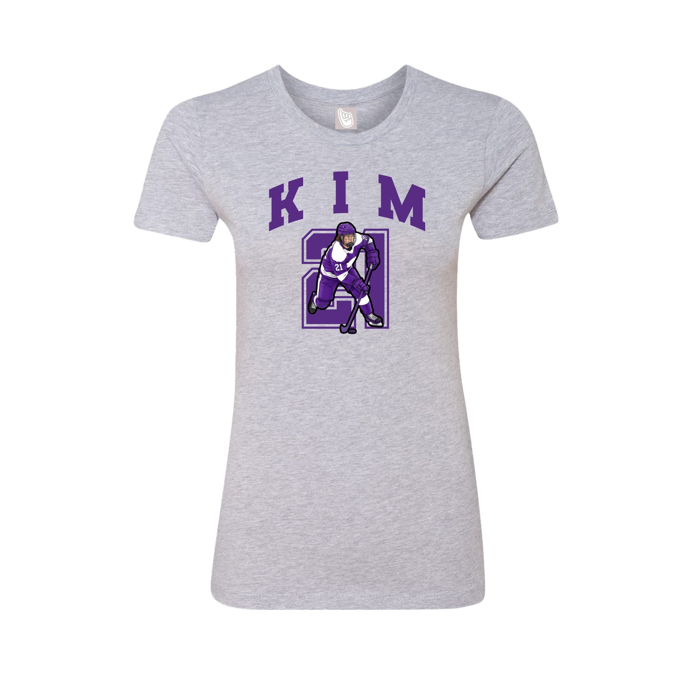 Fitted Women's Tee — Number in Grey