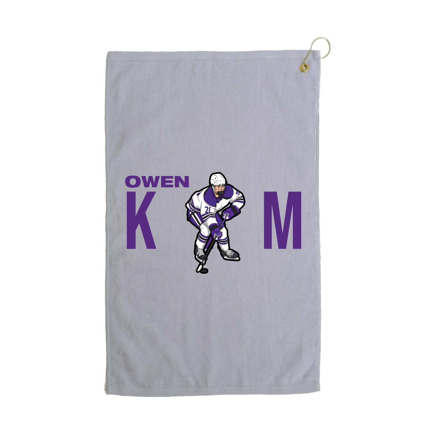 Golf Towel — Player Name in Grey