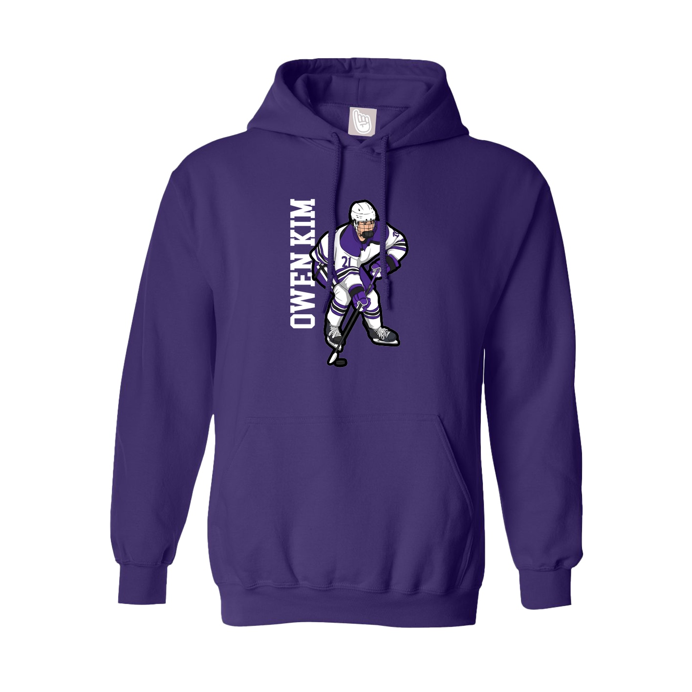 Youth Hoodie — Name Vertical in Purple