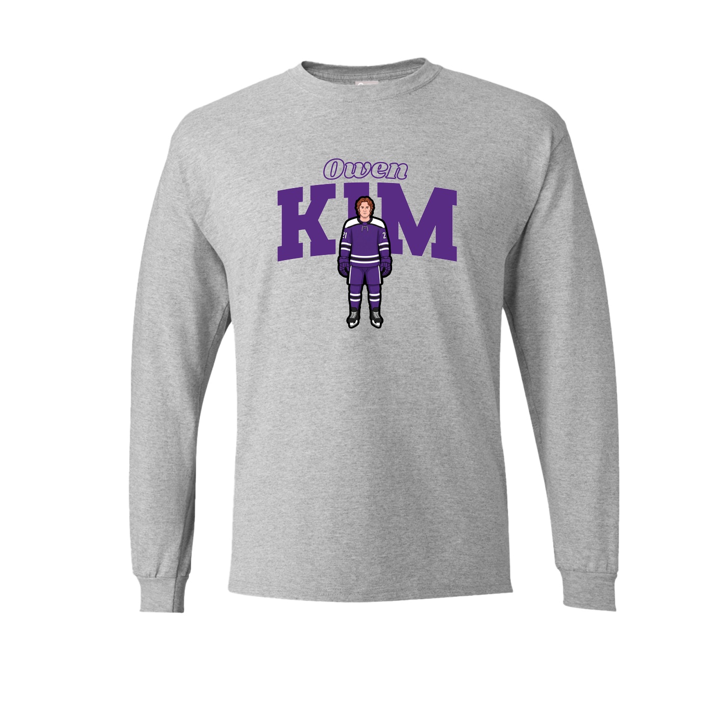 Long Sleeve Tee — Name Arch in Grey