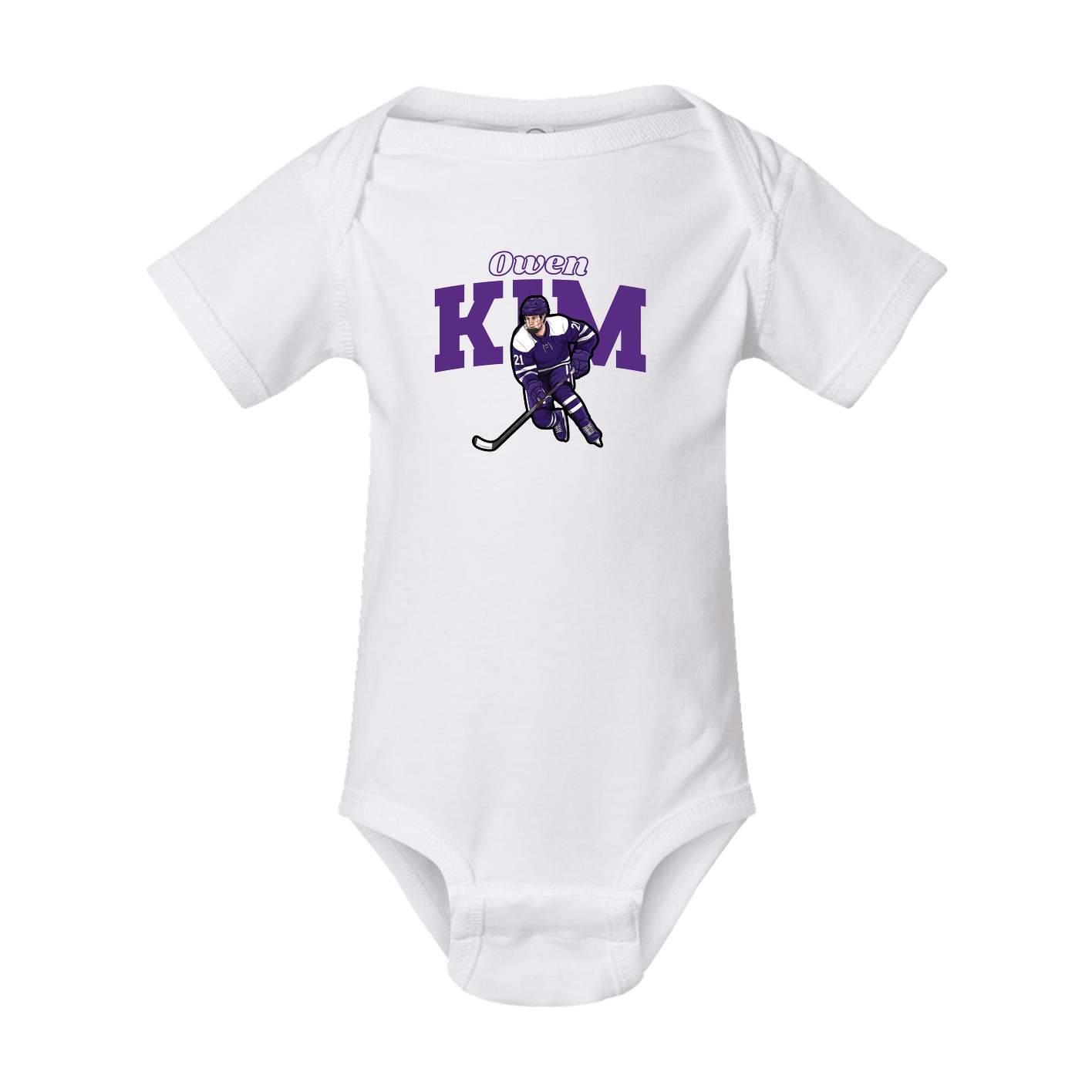 Baby Onesie — Name Arch in White