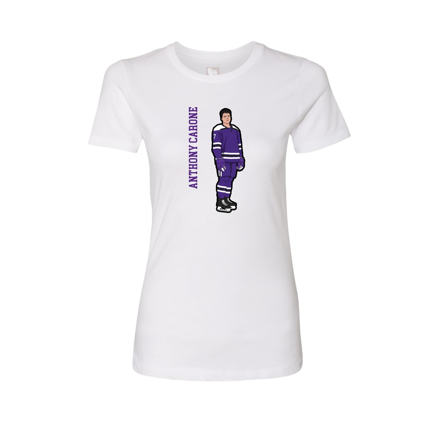 Fitted Women's Tee — Name Vertical in White