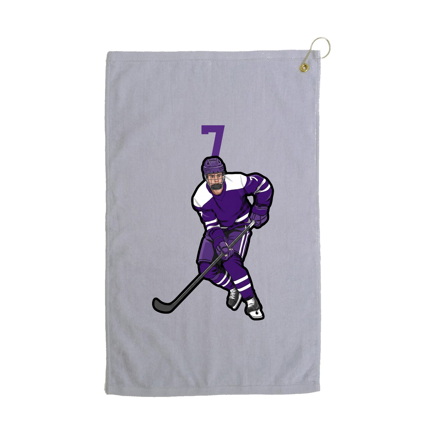 Golf Towel — Number Top in Grey