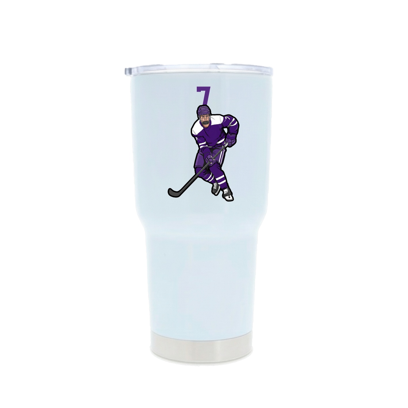 30oz Stainless Steel Tumbler — Number Top in White