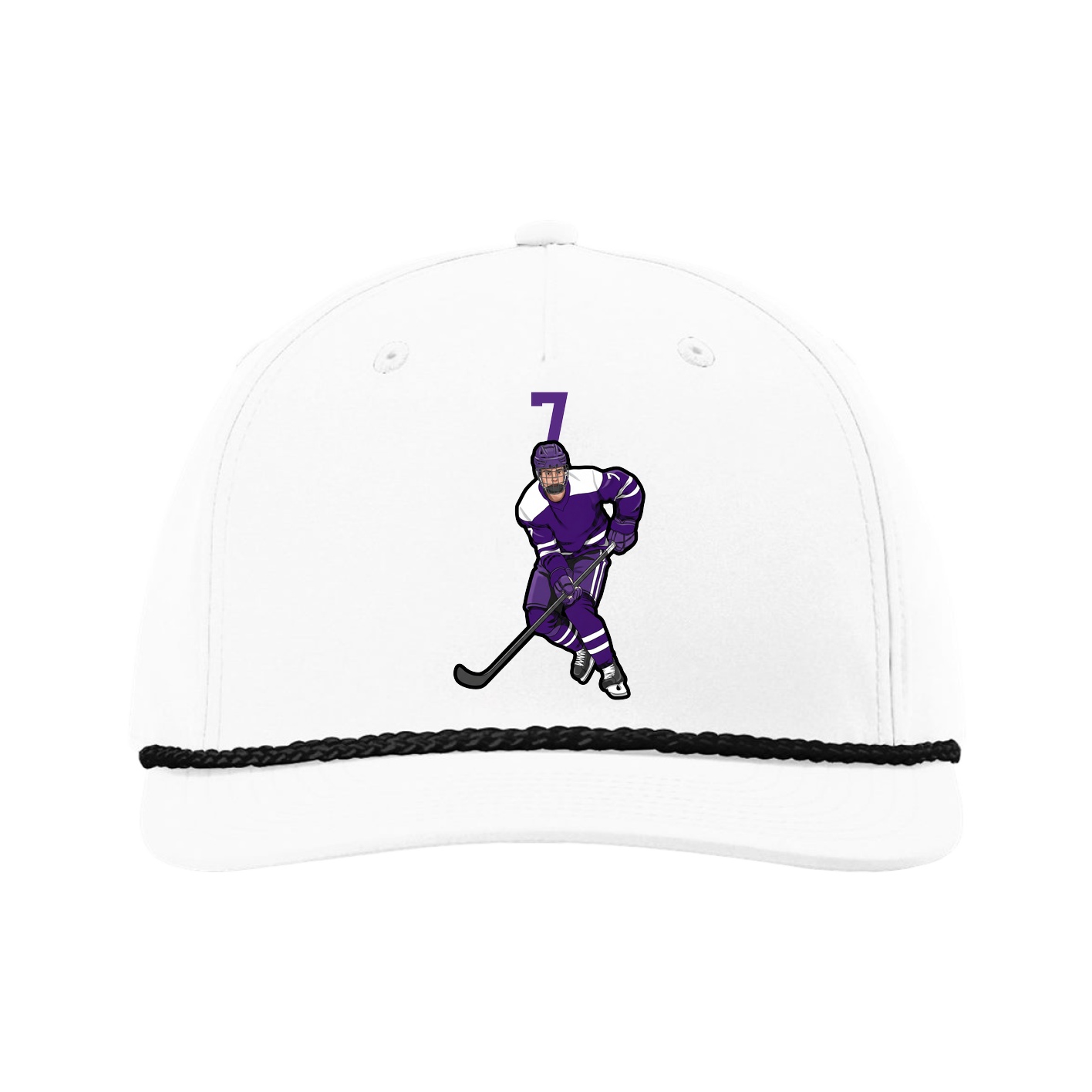 Five-Panel Classic Rope Cap — Number Top in White