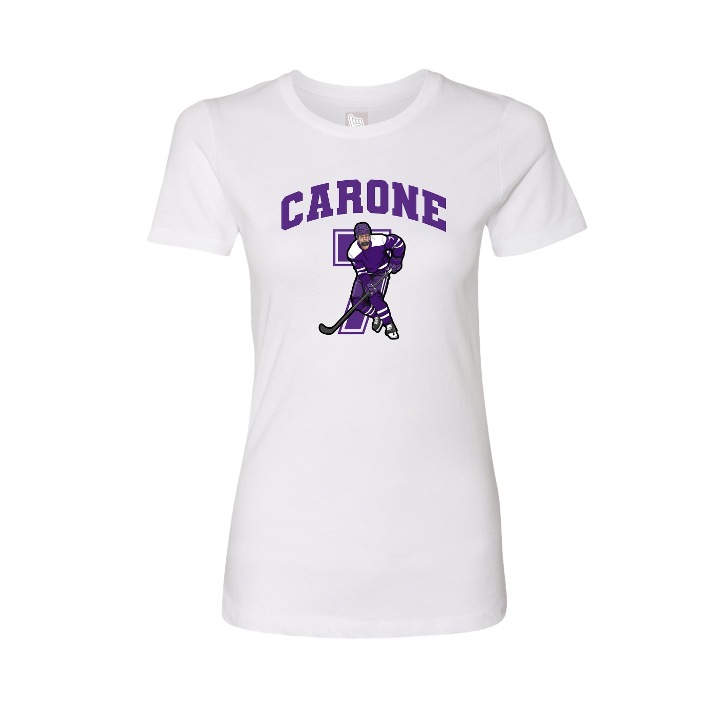 Fitted Women's Tee — Number in White