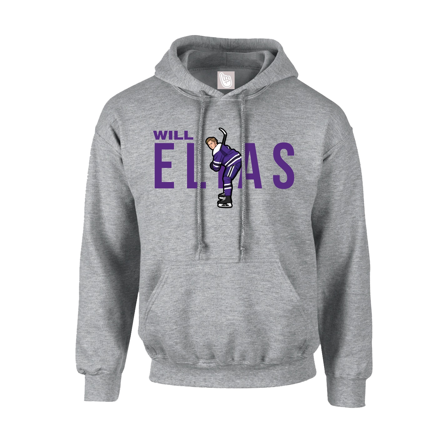 Hoodie — Player Name in Grey