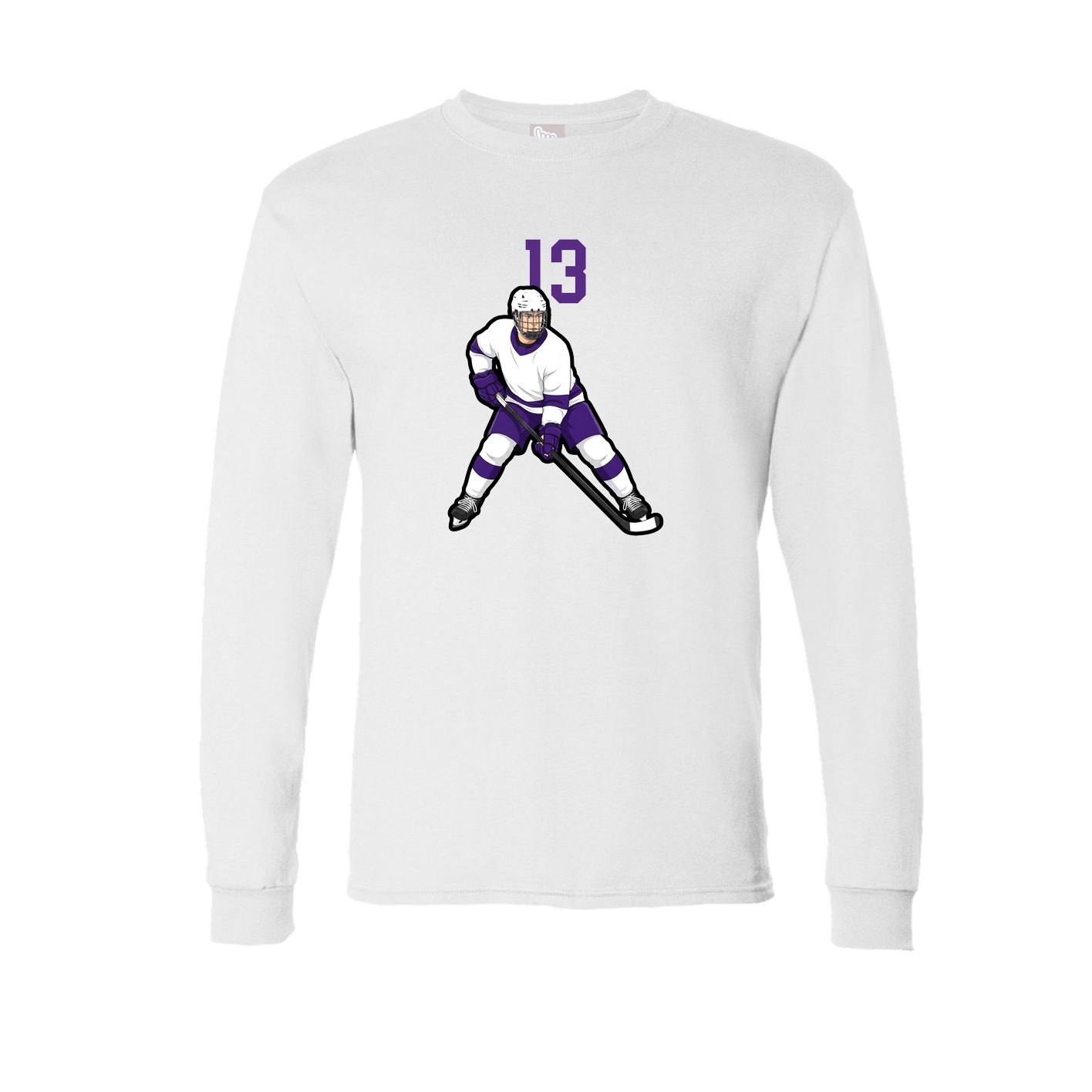 Long Sleeve Tee — Number Top in White