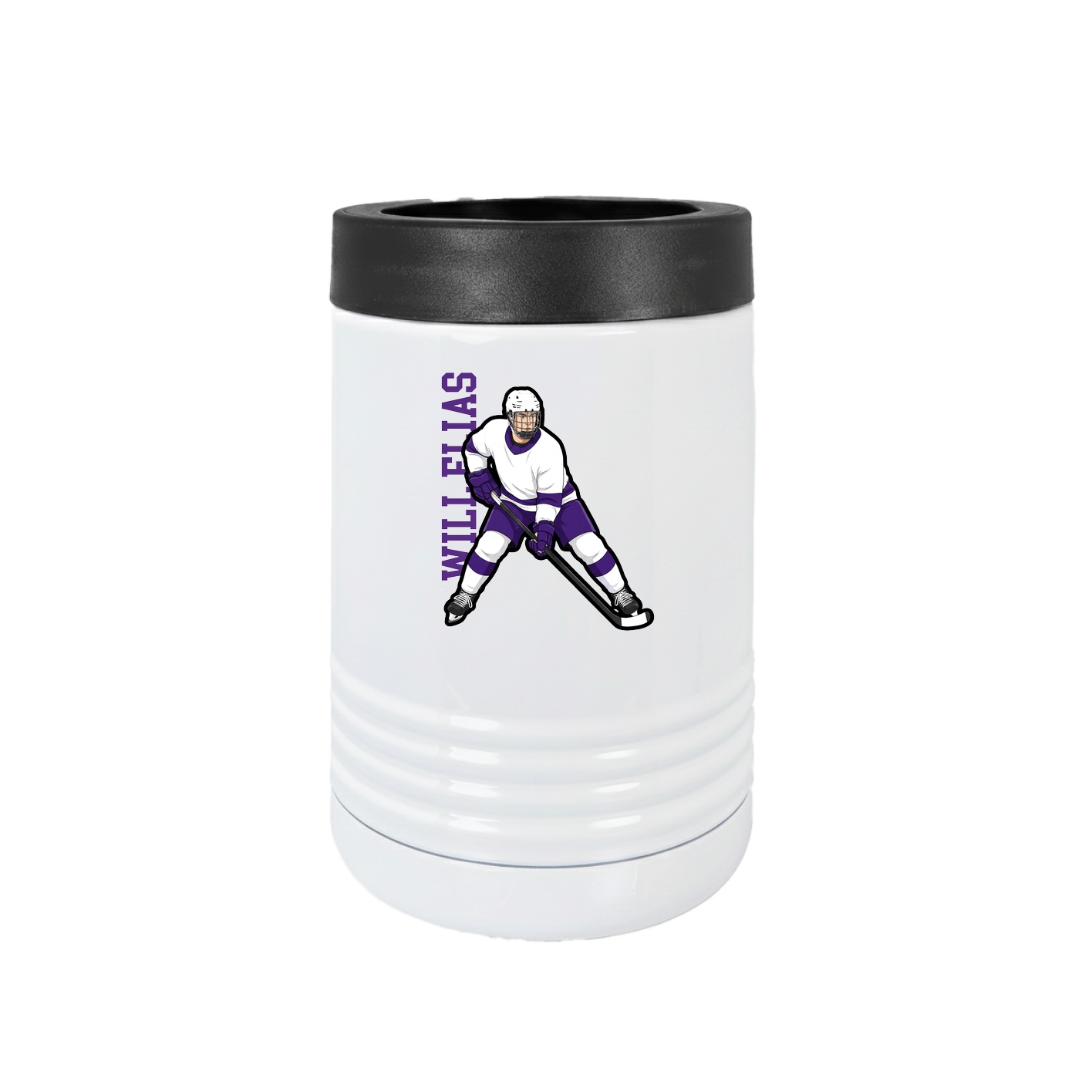 Beverage Holder — Name Vertical in White