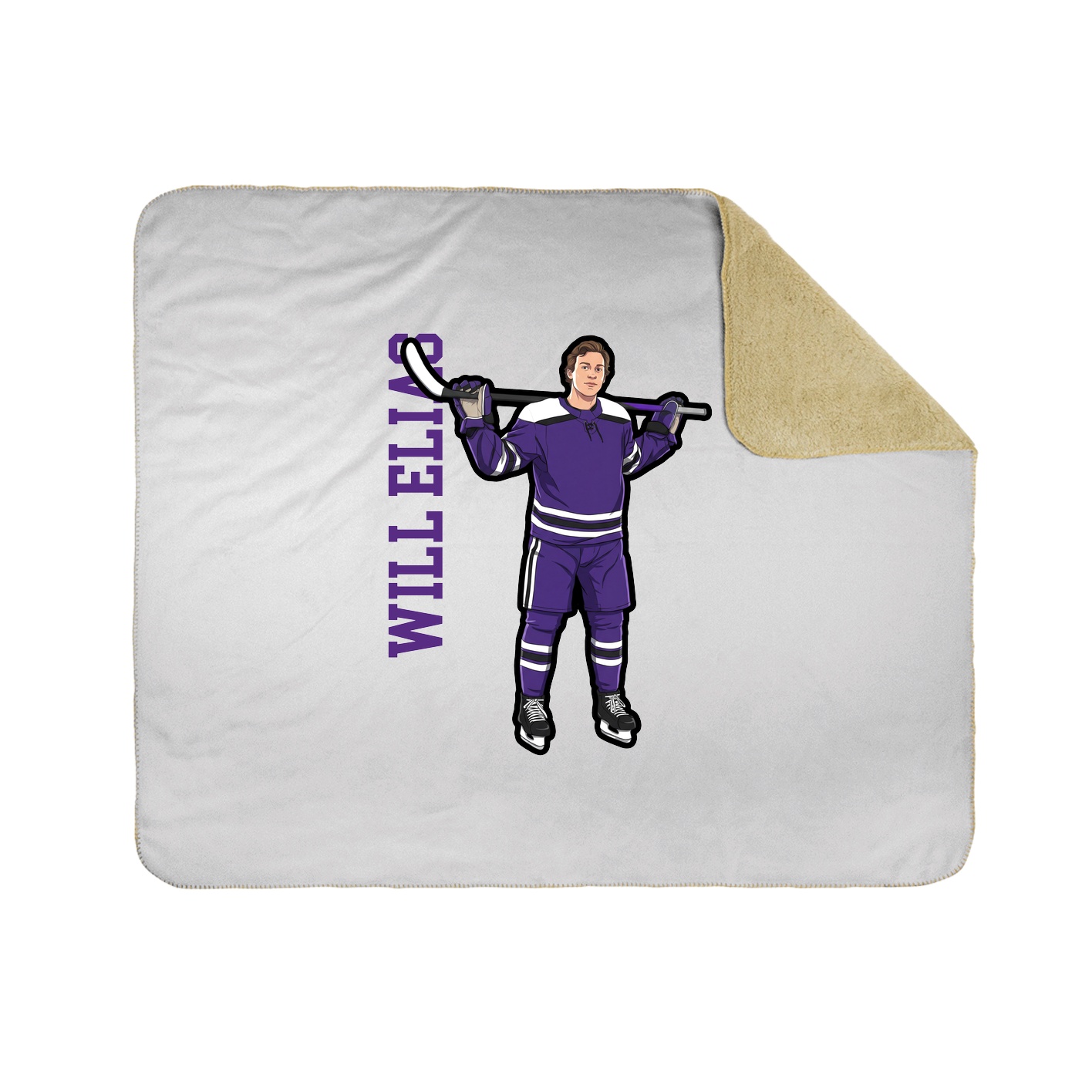 Throw Blanket — Name Vertical in White