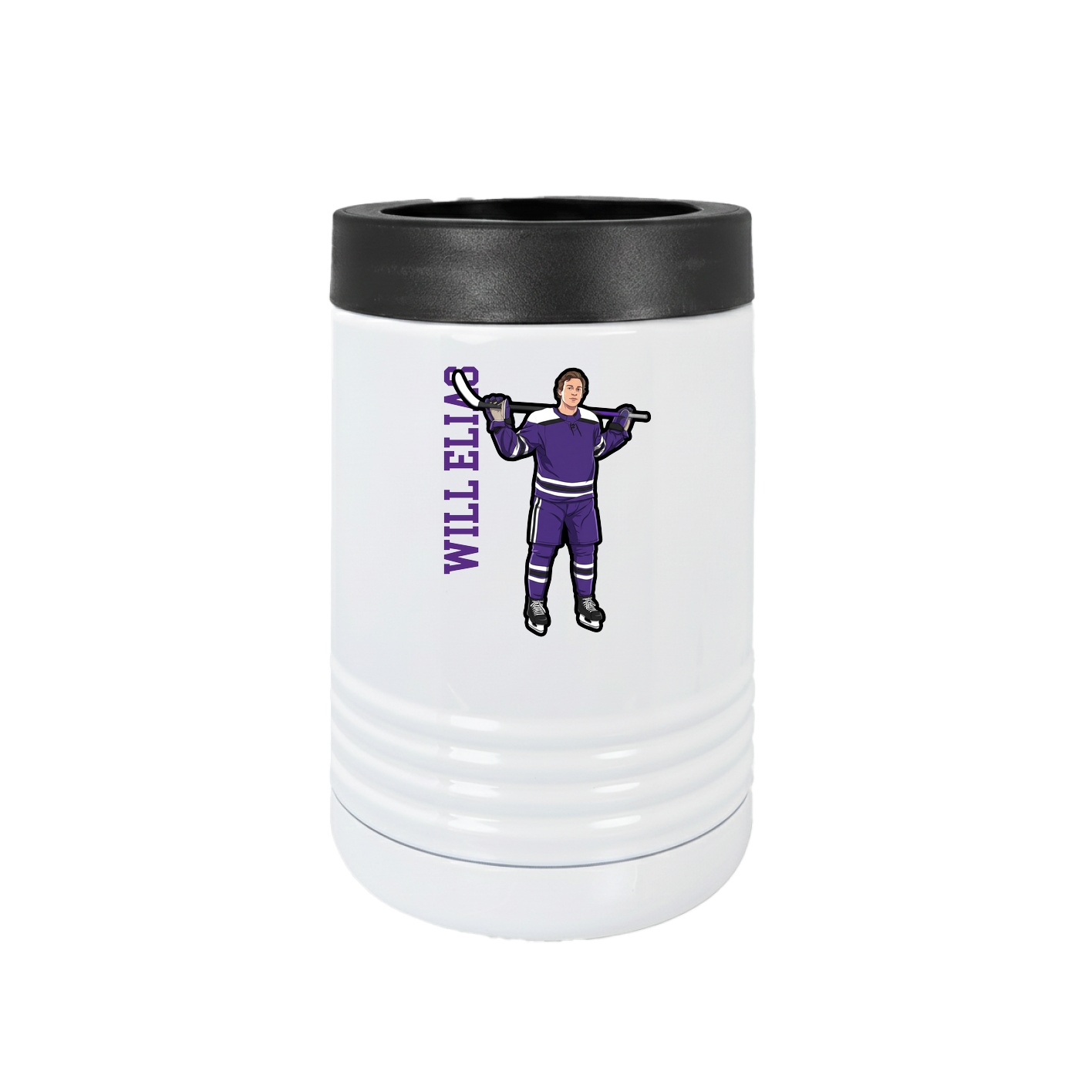 Beverage Holder — Name Vertical in White