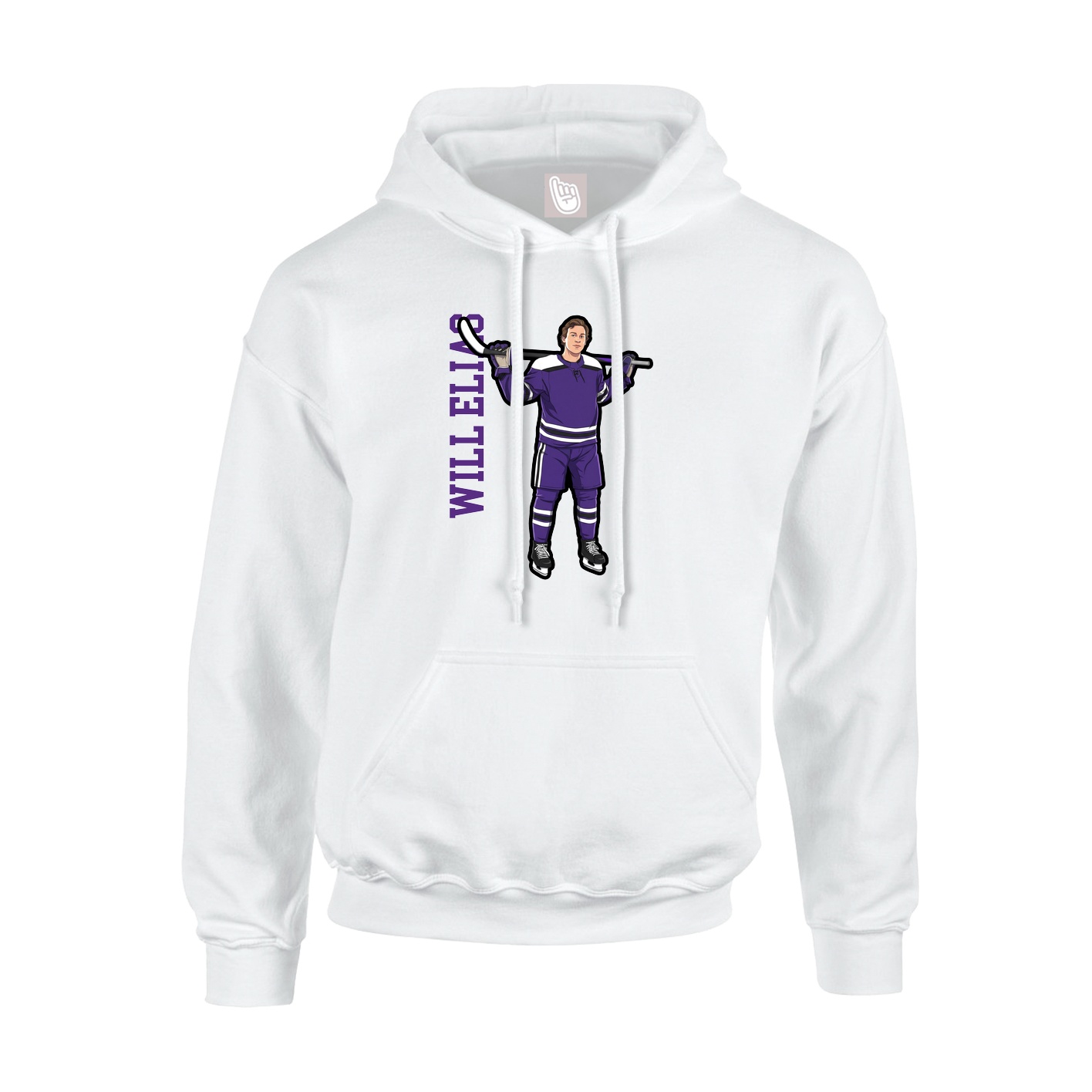 Youth Hoodie — Name Vertical in White