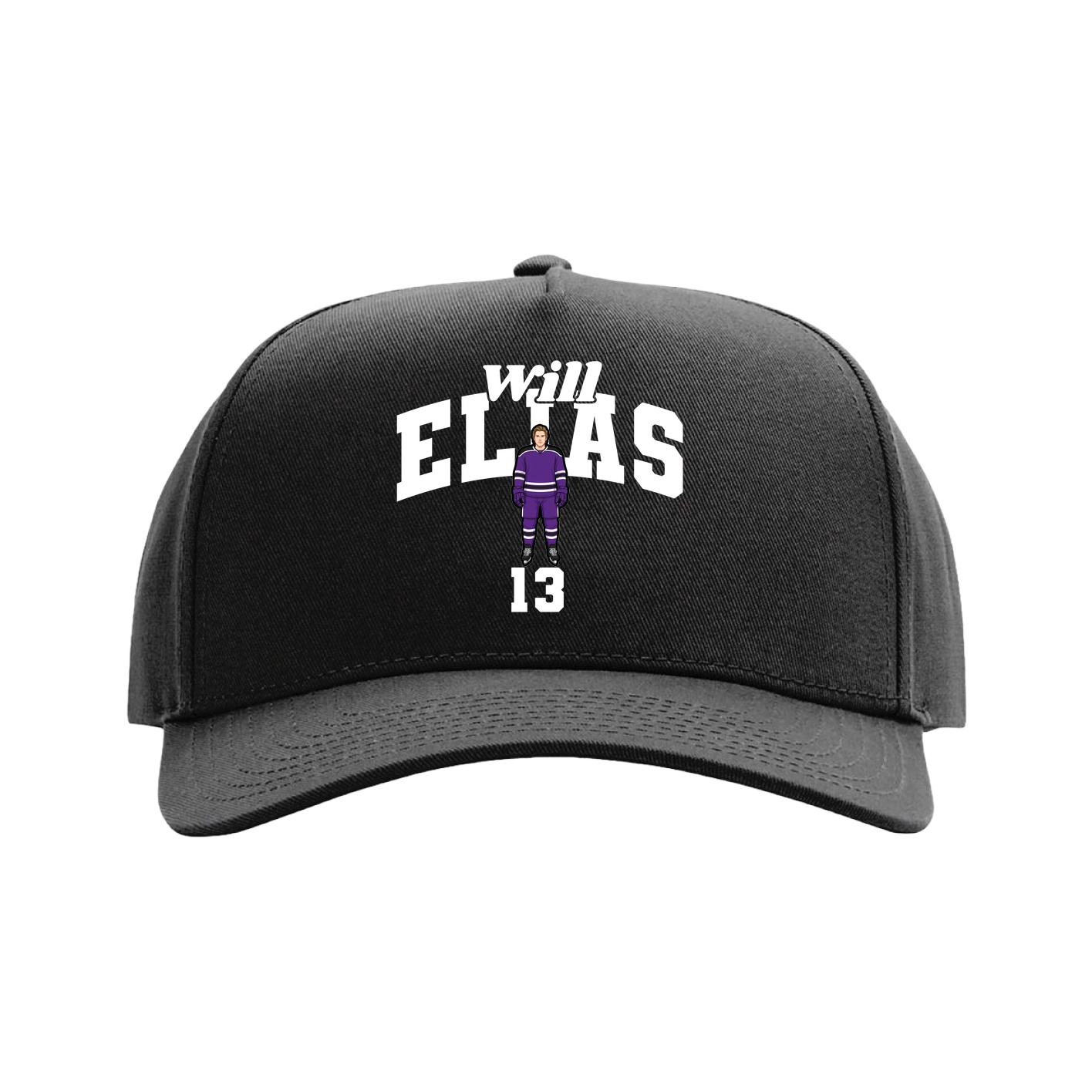 Full Fabric Five-Panel Champ Cap — Signature Arch in Black