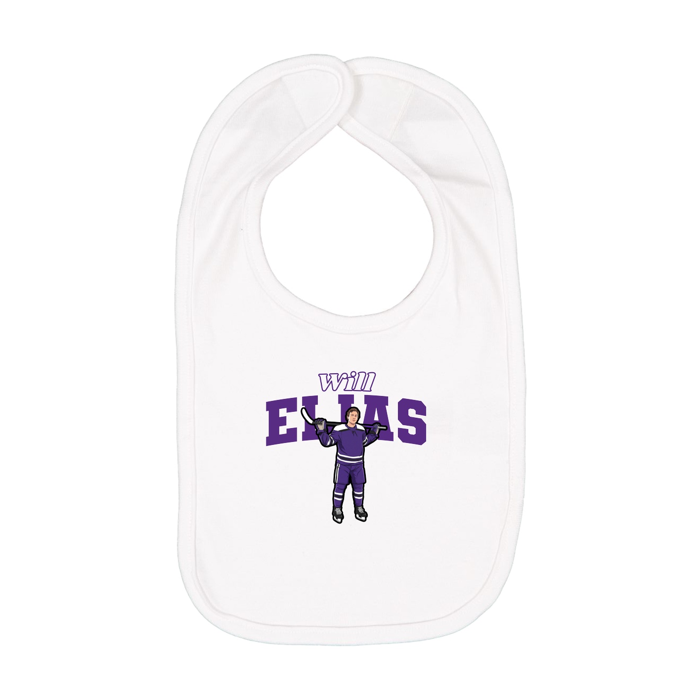 Infant Bib — Name Arch in White