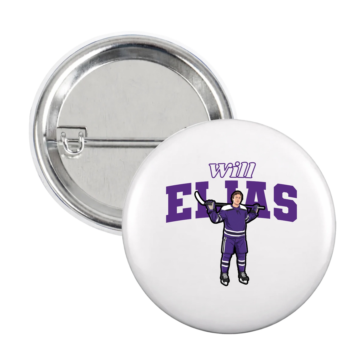 Game Day Button — Name Arch in White
