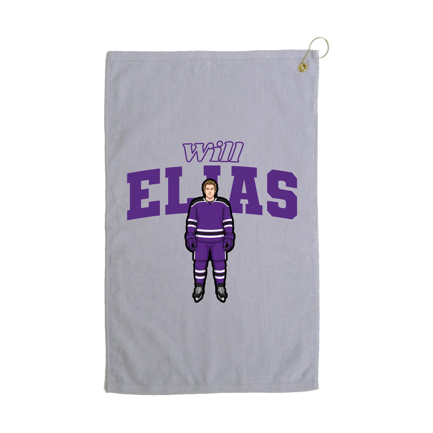 Golf Towel — Name Arch in Grey
