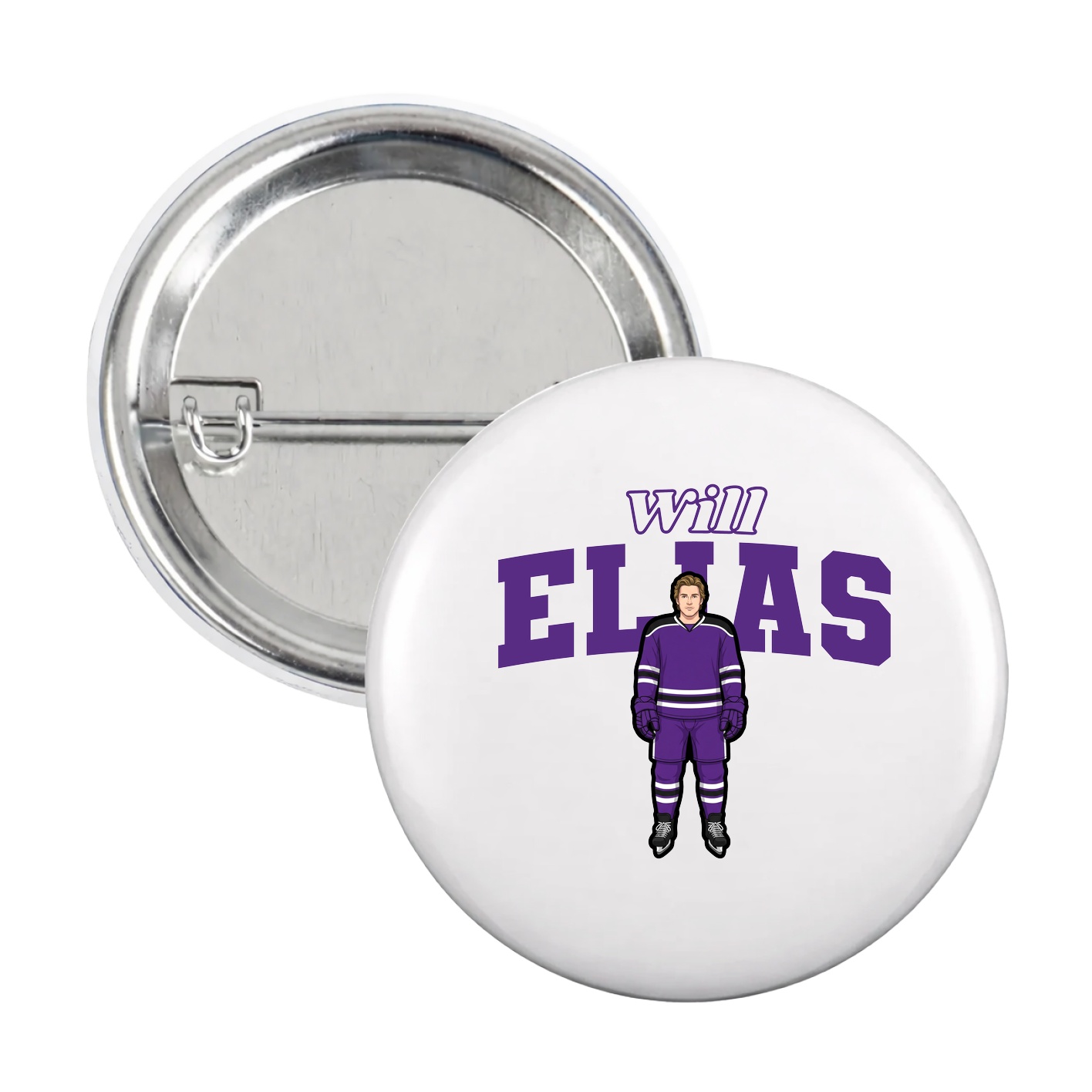 Game Day Button — Name Arch in White