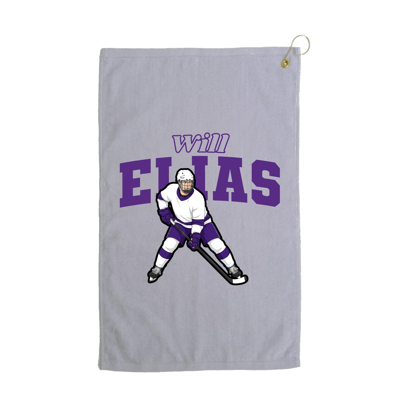 Golf Towel — Name Arch in Grey