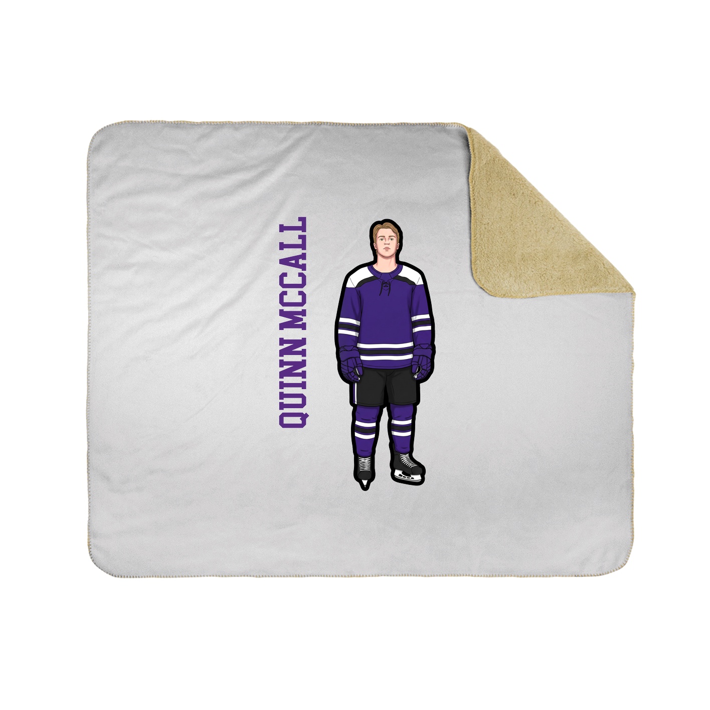 Throw Blanket — Name Vertical in White