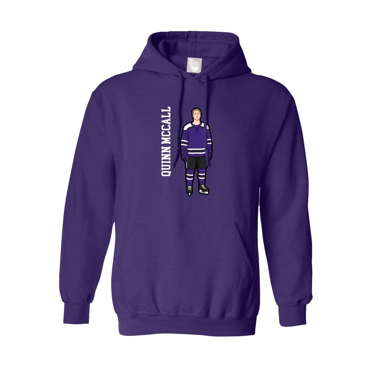 Hoodie — Name Vertical in Purple