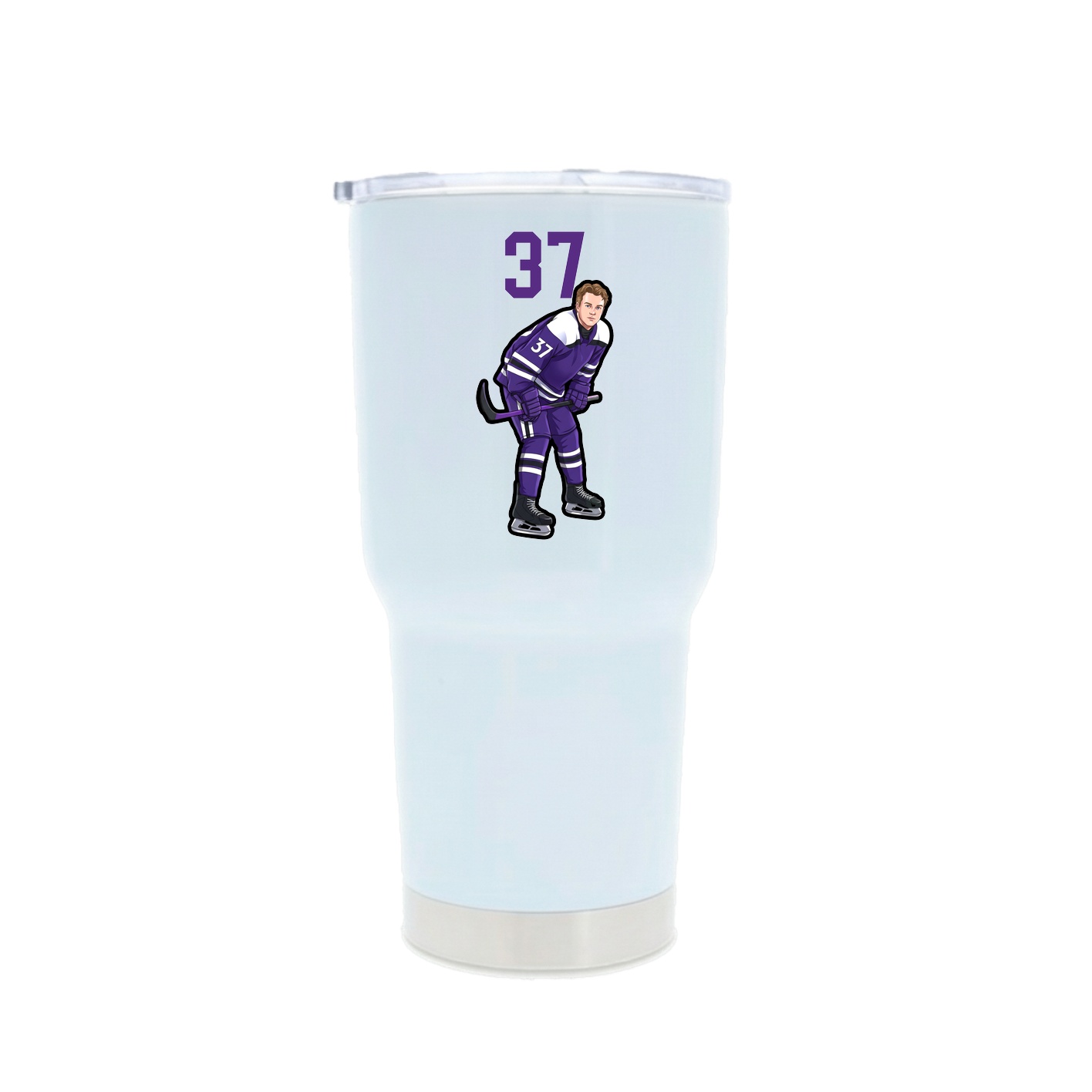 30oz Stainless Steel Tumbler — Number Top in White