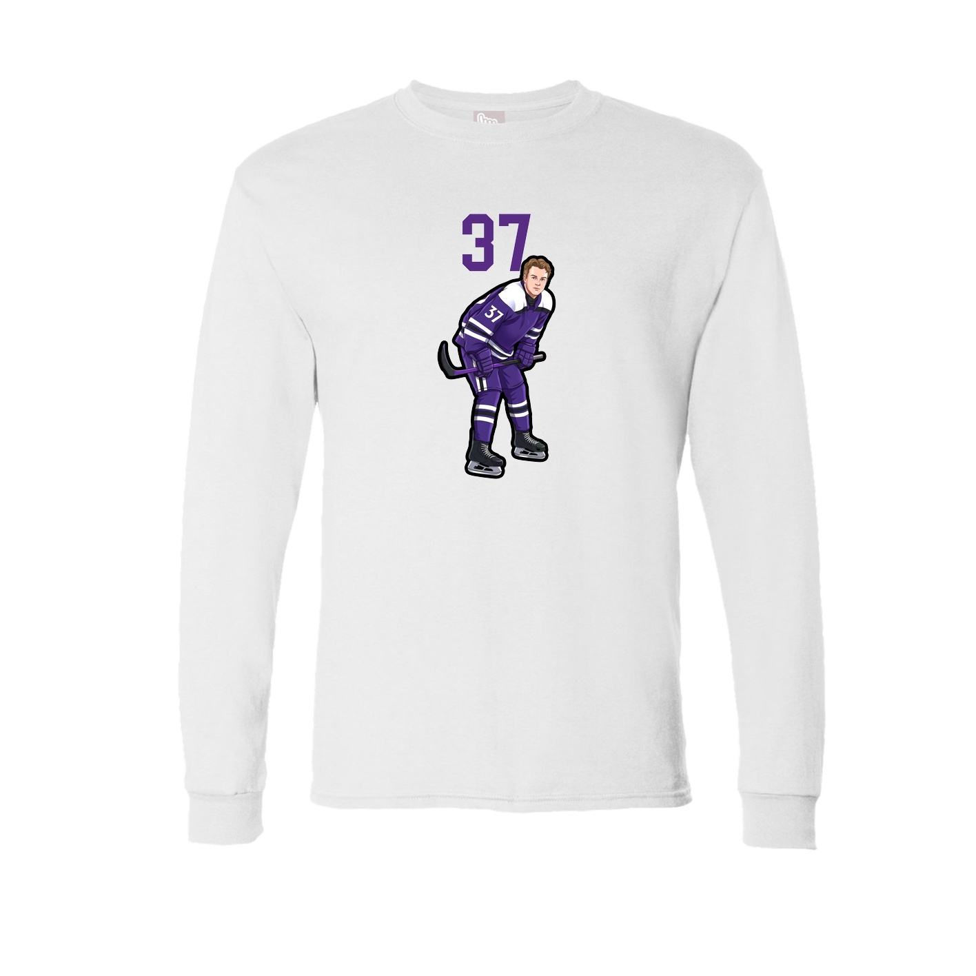 Long Sleeve Tee — Number Top in White