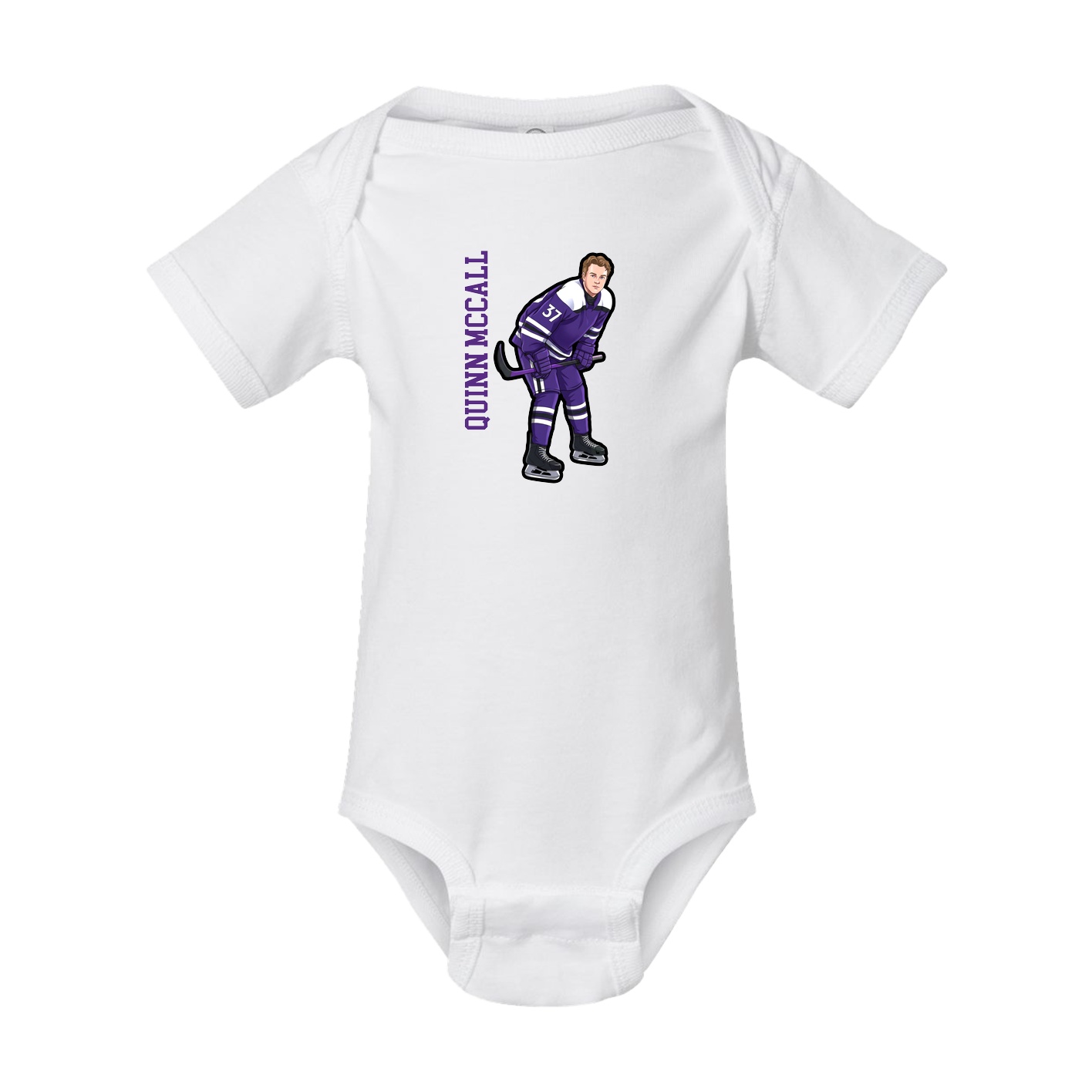 Baby Onesie — Name Vertical in White