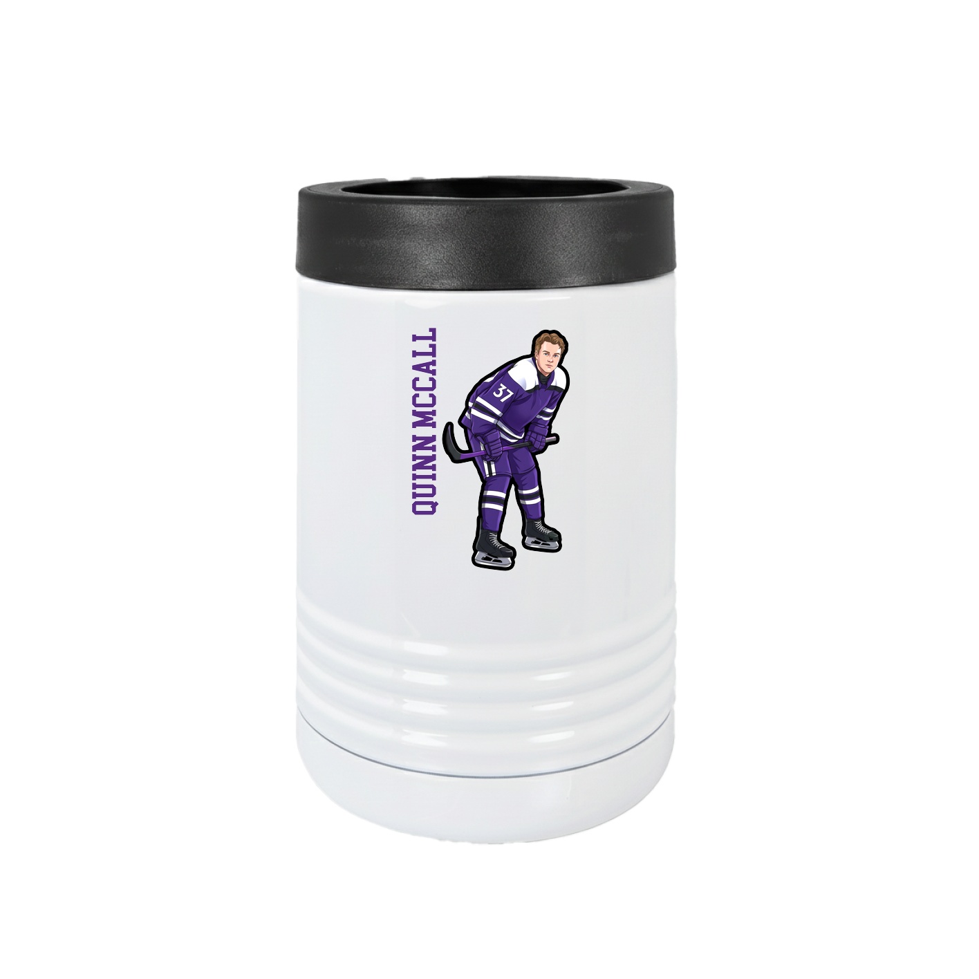 Beverage Holder — Name Vertical in White