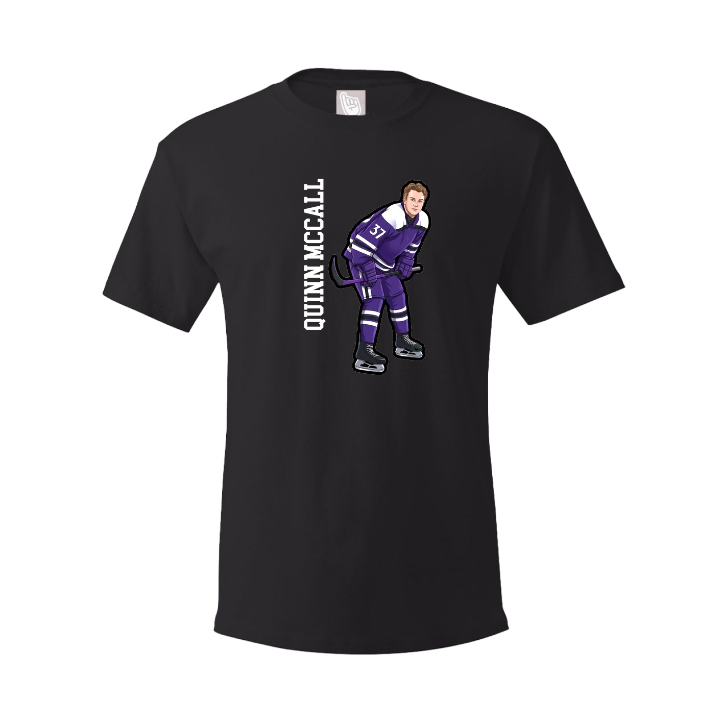 Youth Tee — Name Vertical in Black