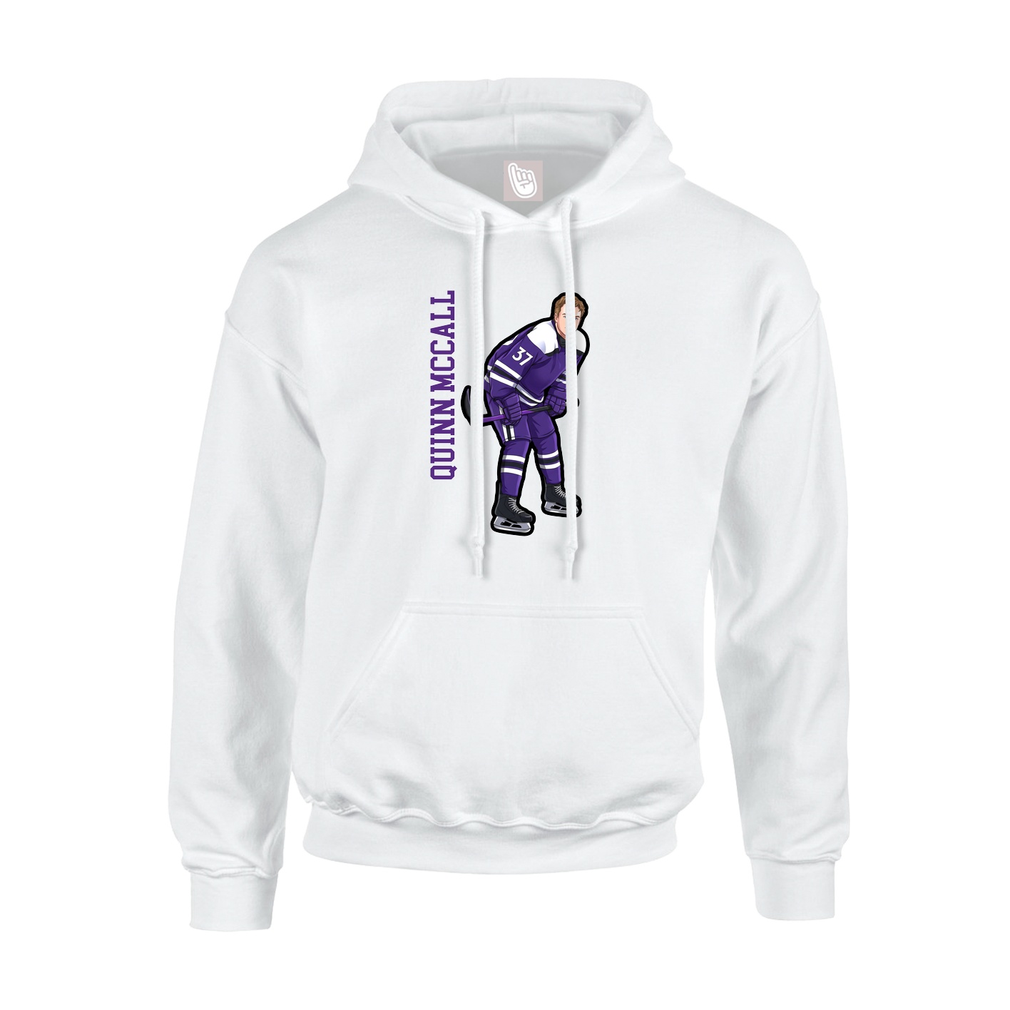 Youth Hoodie — Name Vertical in White