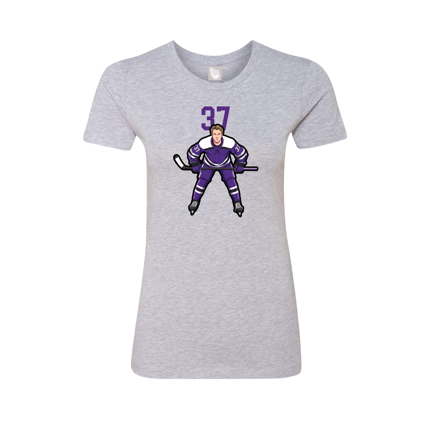 Fitted Women's Tee — Number Top in Grey