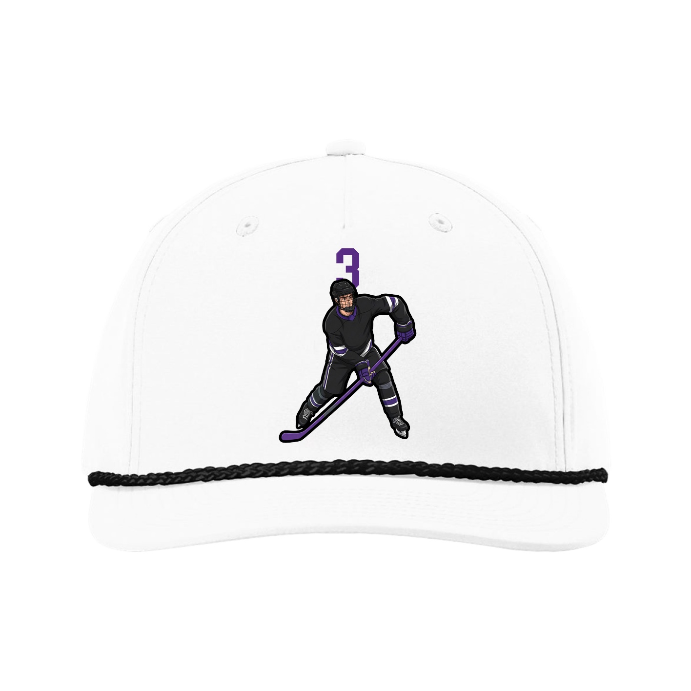 Five-Panel Classic Rope Cap — Number Top in White