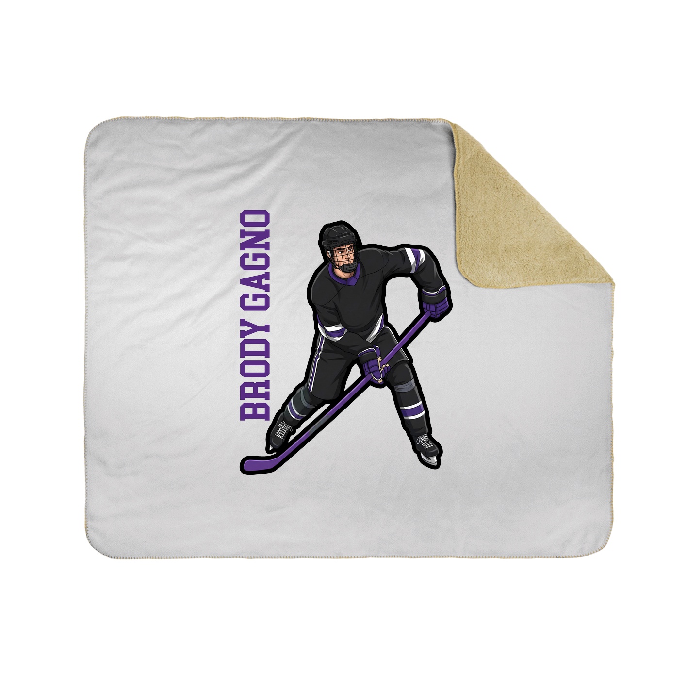 Throw Blanket — Name Vertical in White